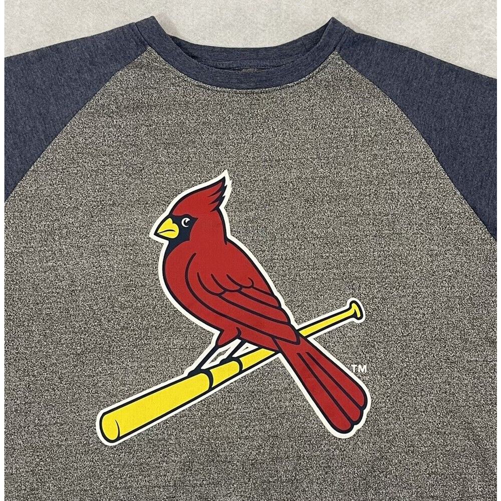 St Louis Cardinals Sweatshirt Adults Size XL Blue Gray Raglan Long Sleeve Logo - Picture 9 of 13